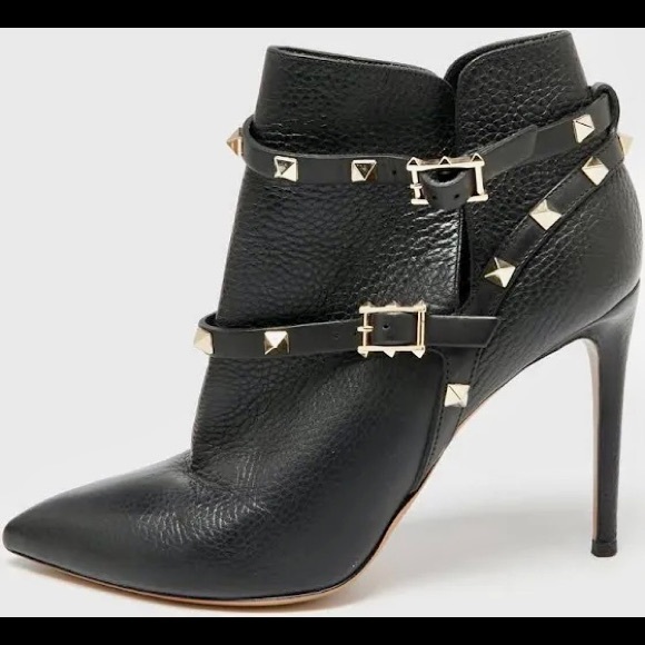 Valentino Rockstud leather ankle boots.